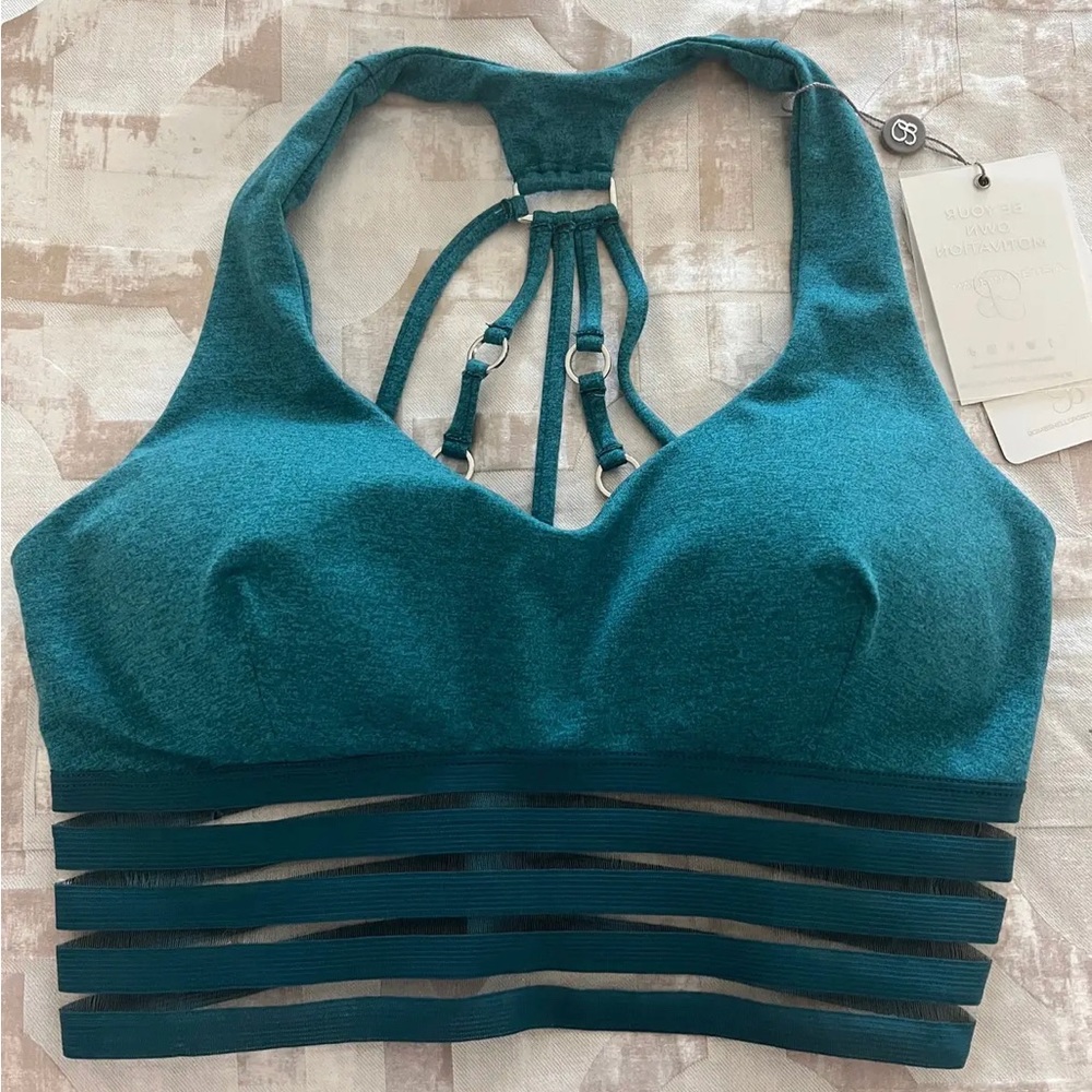 Bombshell Statement Sports Bra Teal Large